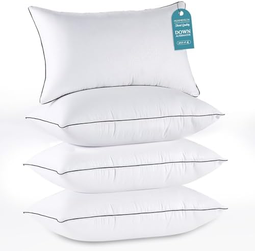 HUXMEYSON Pillows Queen Size Set of 4, Down Alternative Fill by HUXMEYSON