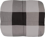 7 Piece Comforter Set Bag Solid Color All Season Soft Down Alternative Blanket & Luxurious Microfiber Bed Sheets, King, Buffalo Plaid Black/Gray - Image 3