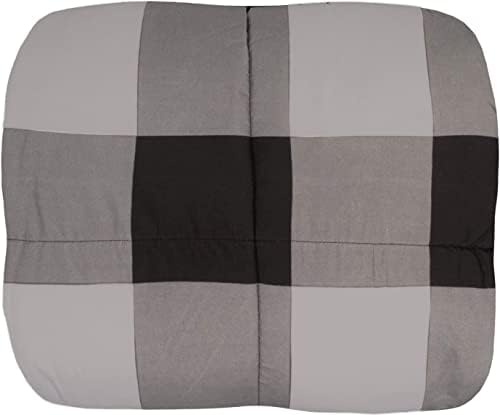 7 Piece Comforter Set Bag Solid Color All Season Soft Down Alternative Blanket & Luxurious Microfiber Bed Sheets, King, Buffalo Plaid Black/Gray - Image 3