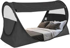 Alvantor Privacy Pop Up Bed Tent for Twin Bed, Easy Setup Blackout and Breathable Mesh Bed Canopy Lightweight Portable Sleep Pod with Carry Bag Dream Tent for Indoor Outdoor Use- Twin/Black by Alvantor