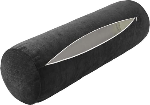 Neck Roll Pillow Case Cover Only - Cervical Pillowcovers with Zipper Cylinder Soft Bolster Pillowcases for Cylindrical Cushion(22,2pcs:140x20cm/55x8) by Unknown