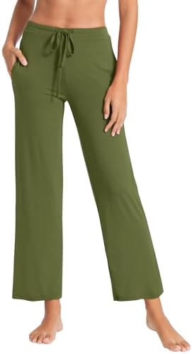 WiWi Pajama Pants for Women Viscose from Bamboo Super Soft Wide Leg Cooling Sweatpants Drawstring Bottoms Sleep Pj Pant S-XXL by WiWi