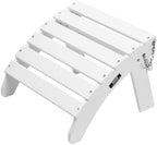 VEVOR Adirondack Ottoman, 17.7L x 19.7W x 13.8H Inch HDPE Plastic Folding Adirondack Ottoman, Weather-Resistant Foot Rest for Adirondack Chair, Widely Used for Outside Porch Pool Lawn Backyard, White by VEVOR