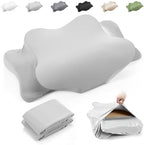 Hahafelt 2 Pcs Cooling Cervical Neck Pillowcase with Envelope Closure (Only Pillowcase) Ergonomic Pillow Case Smooth Soft Cool Case for Side Back Stomach Sleepers(Dark Gray,Queen Size) by Hahafelt