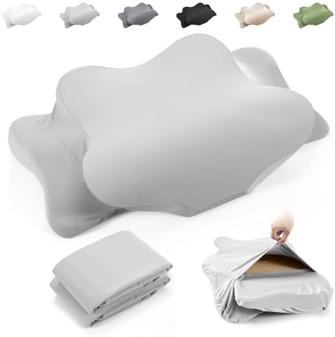 Hahafelt 2 Pcs Cooling Cervical Neck Pillowcase with Envelope Closure (Only Pillowcase) Ergonomic Pillow Case Smooth Soft Cool Case for Side Back Stomach Sleepers(Dark Gray,Queen Size) by Hahafelt