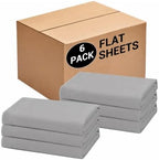 CULVE Bulk Twin Microfiber Flat Sheets Only, 6 Pack (66x96,Light Gray) by Culve