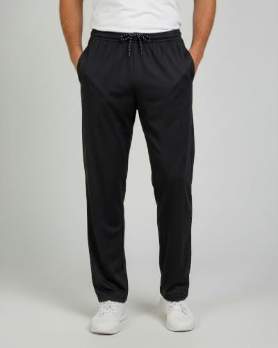 3 Pack Men's Mesh Sweatpants Open Bottom Lounge Workout Track Gym Pants - Image 2