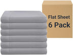 ZPECC Full Flat Sheets Only Light Gray 6 Pack, Color-Coded Hem Threads by ZPECC-ABrandThatHasBeenFocusedOnBeddingFor20Years