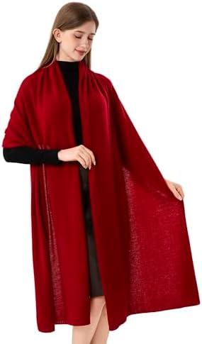 Cashmere Wrap Soft Knitted Scarf Stole for Women Airplane Travel Blanket Shawl 87x28 IN Extra Large Pashmina - Image 3