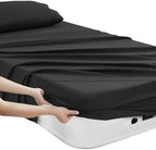 Camping Sheets Twin Size - Outdoor Air Mattress Sheet Set – Built-in Corner Straps for Air Mattress & Camping Use – Designed for Inflatable Beds & Tailgate Sleepovers, Black - Image 2