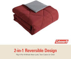 Coleman Twin Comforter Set Reversible Bed-in-a-Bag– Double-Sided Color Options, All-Season Comforter + Shams + Sheets – Perfect for Home, Cabin or Camp Use, Burgundy/Gray - Image 3