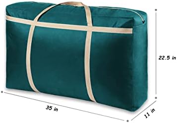 LUXUCURE Large Capacity Storage Bag Folding Luggage Organizer Bag Thickening Oxford Cloth Travel Duffel Bags,Sturdy Moving House Storage Bag (Color : Green, Size : 150L) - Image 2