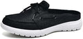 Buyrew Mules for Women with Arch Support - Lightweight Washed Cotton Sneaker Mules - Breathable Walking Flats, Comfortable Slip On Shoes for Business Casual, Office, Travel by Buyrew