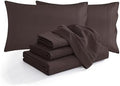 Elegant Comfort Luxury Soft 1500 Premium Hotel Quality Microfiber Wrinkle and Fade Resistant Cozy 6-Piece Bedding Set, Easy All Around Elastic Fitted Sheet, Deep Pocket, Queen, Chocolate Brown by ELEGANTCOMFORT