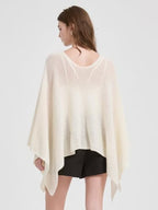 ACUSHLA 100% Merino Wool Women Poncho Shawl Wrap Sweater Cape Sheer Top - Image 2