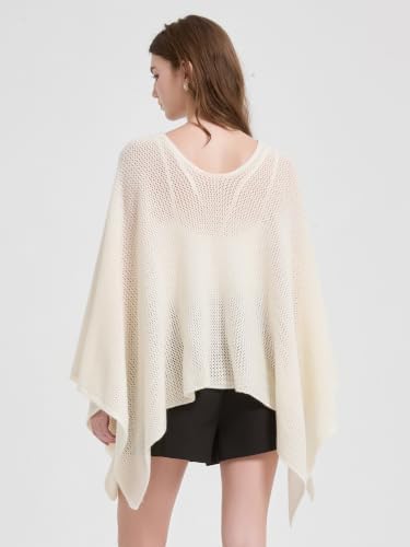 ACUSHLA 100% Merino Wool Women Poncho Shawl Wrap Sweater Cape Sheer Top - Image 2