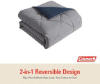 Coleman Twin Comforter Set Reversible Bed-in-a-Bag– Double-Sided Color Options, All-Season Comforter + Shams + Sheets – Perfect for Home, Cabin or Camp Use, Navy/Gray - Image 3
