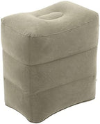 Inflatable Foot Rest Portable PVC Flocking Promote for Office Home Airplane Travel (Dark Gray) - Image 3