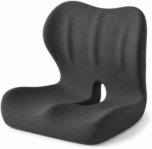 Ergonomic Memory Foam Seat Cushion for Tailbone Pain Relief, Suitable for Office Home Chair, Car and Wheelchair (Black(Oversized)) by Unknown