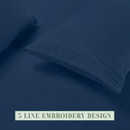 Elegant Comfort Luxury Soft 6-Piece 1500 Premium Hotel Quality Bed Sheet Set with Extra Deep Pockets 18-24 Inch, Wrinkle Free, Storage Pockets, Extra Deep Pocket 6PC Sheets, Cal King, Navy Blue - Image 7