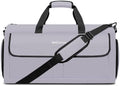 Travel Garment Bag Suit Bags for Men with Shoulder Strap & Shoes Compartment, Water Resistant Carry On Garment Duffle Bag - 2 in 1 Hanging Suit Garment Bags for Travel, Grey by ENZOSUM