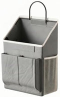 Hanging Bedside Storage Organizer Multi-Compartment Bedside Storage Bag with Mesh Pockets Space-Saving Textile Hanging Organizer with Metal Hook, Gray by Unknown