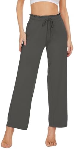 WiWi Pajama Pants for Women Viscose from Bamboo Super Soft Wide Leg Cooling Sweatpants Drawstring Bottoms Sleep Pj Pant S-XXL by WiWi
