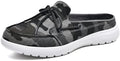 Buyrew Mules for Women with Arch Support - Lightweight Washed Cotton Sneaker Mules - Breathable Walking Flats, Comfortable Slip On Shoes for Business Casual, Office, Travel by Buyrew