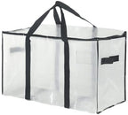 Transparent PP Woven Storage Bag,Large Moving Bags with Tag Pocket,Wear-resistant Laundry Bags for Clothes,Bedding,Quilt,Blankets,29x17x13in (3) - Image 7