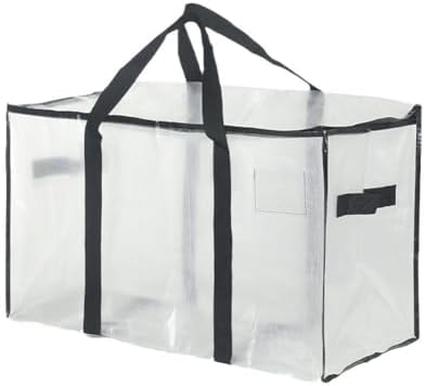 Transparent PP Woven Storage Bag,Large Moving Bags with Tag Pocket,Wear-resistant Laundry Bags for Clothes,Bedding,Quilt,Blankets,29x17x13in (3) - Image 7