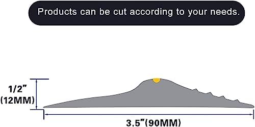 ToLanbbt 12Ft/3.7M Universal Garage Door Rubber Threshold Strip with 300ml Black Adhesive/Sealant, Weatherproof Seal Strip DIY Weather Stripping Replacement (Grey+Yellow) - Image 2