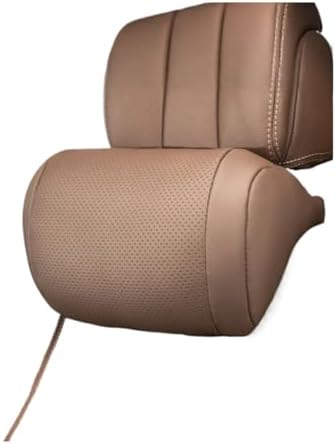 Leather Car Headrest & Lumbar Support Pillow Set - Universal Fit for Enhanced Comfort(Chestnut Brown) by Unknown