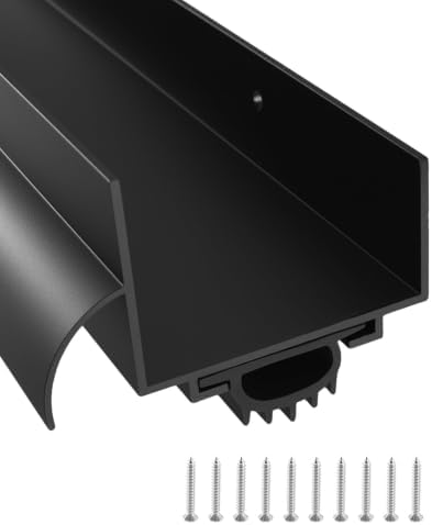 1 Pcs 1-3/4" x 36" U Shaped Aluminum Door Bottom Sweep, Black by Unknown