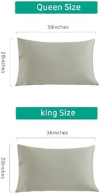 Cooling Eucalyptus Tencel Pillow Cases, King, Sage Desert, 2 Pack - Image 5