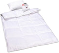 ZPECC Toddler Down Alternative Comforter, 39" x 47", White Stripe by ZPECC-ABrandThatHasBeenFocusedOnBeddingFor20Years