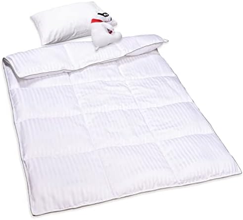 ZPECC Toddler Down Alternative Comforter, 39" x 47", White Stripe by ZPECC-ABrandThatHasBeenFocusedOnBeddingFor20Years