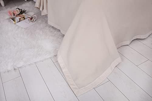 100% Pure Merino Wool Blanket,450GSM Blanket Camping and Outdoor,Soft Wool Throw Blankets Twin Size,Twin Blankets for The Bed,Outdoor Blanket (Ivory,90x66In) - Image 3