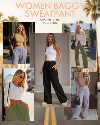 Neer 3 Pack Women's Wide Leg Sweatpants Baggy Pants with Pockets - Image 3