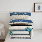 Erosebridal Lake House Decor Bedding Set For The Home King Size Rustic Farmhouse Cabin Lodge Comforter Gift Lover,Lake Paddle Boat Quilt Duvet Love Life Camper 2 Pillow Cases, Multi 56 - Image 6