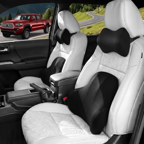 Car Pillow for Toyota Tacoma,Car Neck Pillow,Lumbar Support Pillow for Car,Memory Foam Pillow,Ergonomic Pillow,Adjustable and Washable,Car Essentials for Long Trips,Car Accessories,Ice Silk,1 Set by Unknown