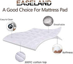 EASELAND Queen Size Mattress Pad Cotton Pillow Top Mattress Topper White - Image 2