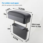 FEXON Car Armrest Storage Box, Adjustable Height Seat Gap Organizer, Black - Image 5