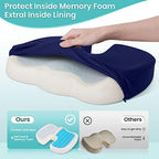 Gel Seat Cushion, Cooling Memory Foam Cushion for Office Chair, Blue - Image 4
