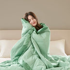 Madison Park Down Alternative King Blanket for Bed, Satin Trim, Seafoam - Image 6
