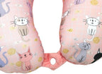 Bookishbunny 2pcs Micro Bead Set U Shaped Neck Travel Pillow 12" x 12" x 4" and Roll Back Pillow Cushion 13" x 7", Various Designs (Cat) - Image 5