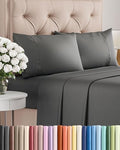 Twin 4 Piece Bed Sheet Set - Comfy, Breathable & Cooling Sheets - Charcoal by CGKUnlimited