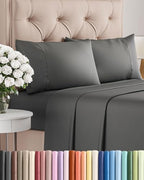 Twin 4 Piece Bed Sheet Set - Comfy, Breathable & Cooling Sheets - Charcoal by CGKUnlimited