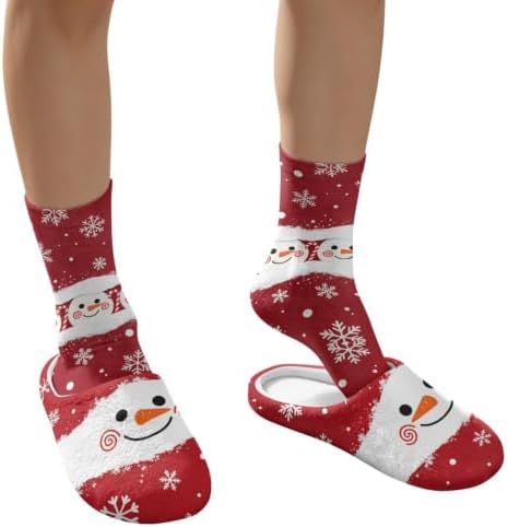 Jeiento Women's Fuzzy Slippers and Sock Set Warm Cozy Memory Foam House Shoes Soft Slip-on Slides Spa Slippers for Hotel - Image 4