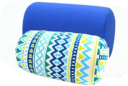 Bookishbunny 2pcs Micro Bead Microbead Roll Pillow Cushion for Bed Back Neck Head Body Support, 13" x 7", Various Designs (Blue+BlueWave) by Bookishbunny