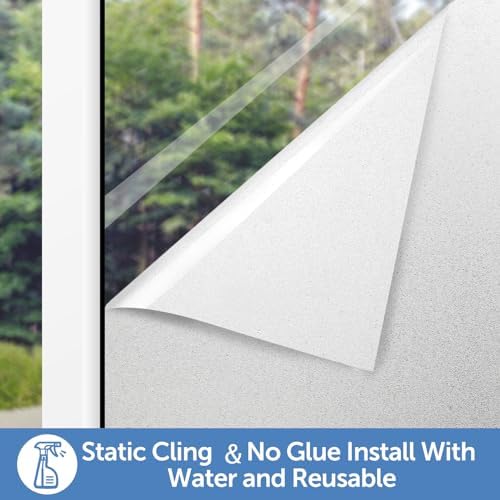HIDBEA Frosted Window Privacy Film, Non Adhesive, 45.3 x 78.7 Inch - Image 3